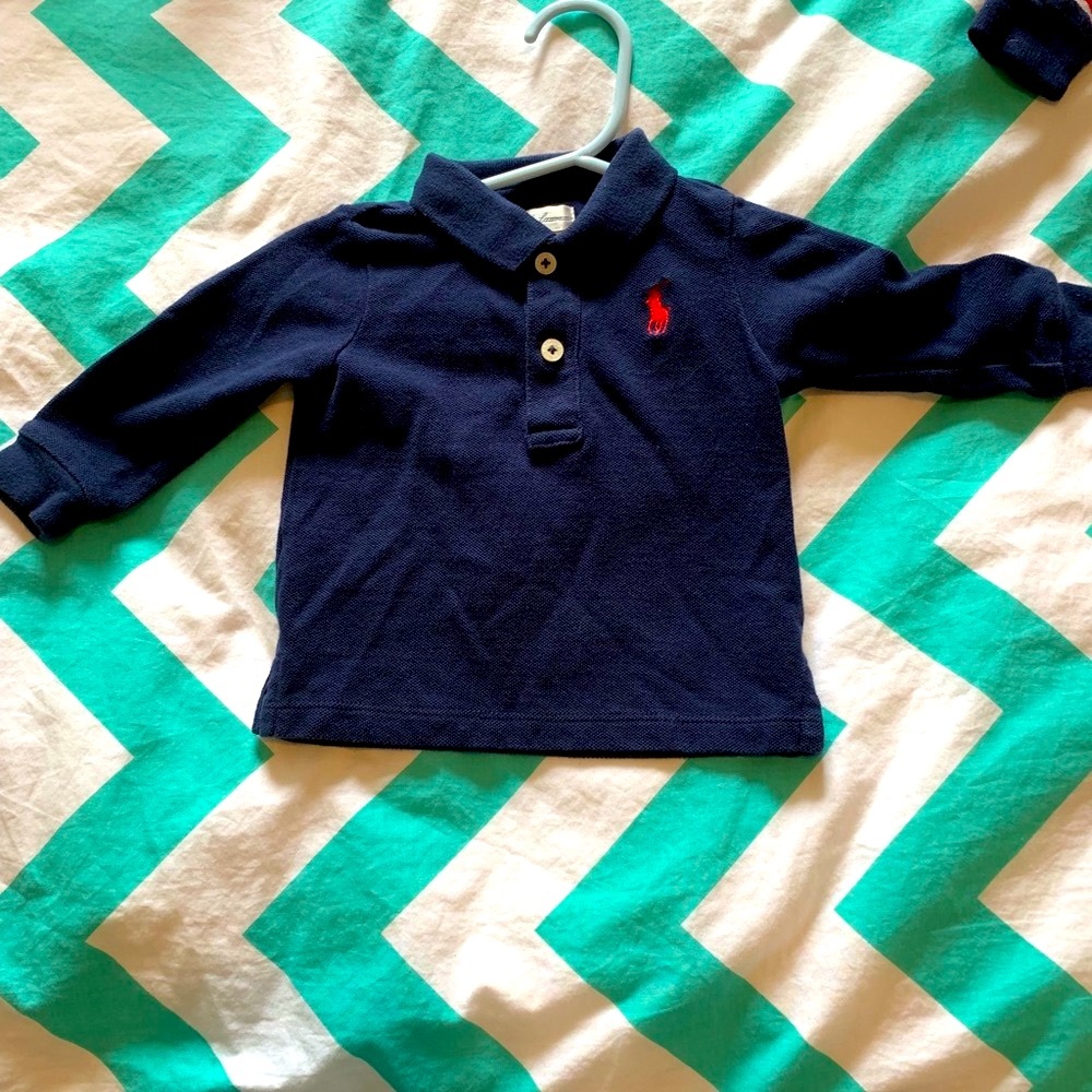 Ralph Lauren, Navy Blue Long Sleeve Top, Size 6m